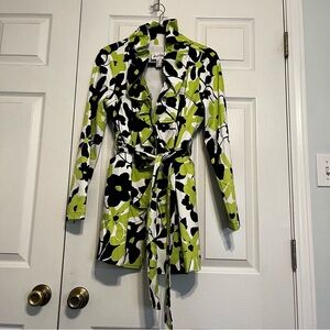 Floral Women's Jacket - Black, Green, White